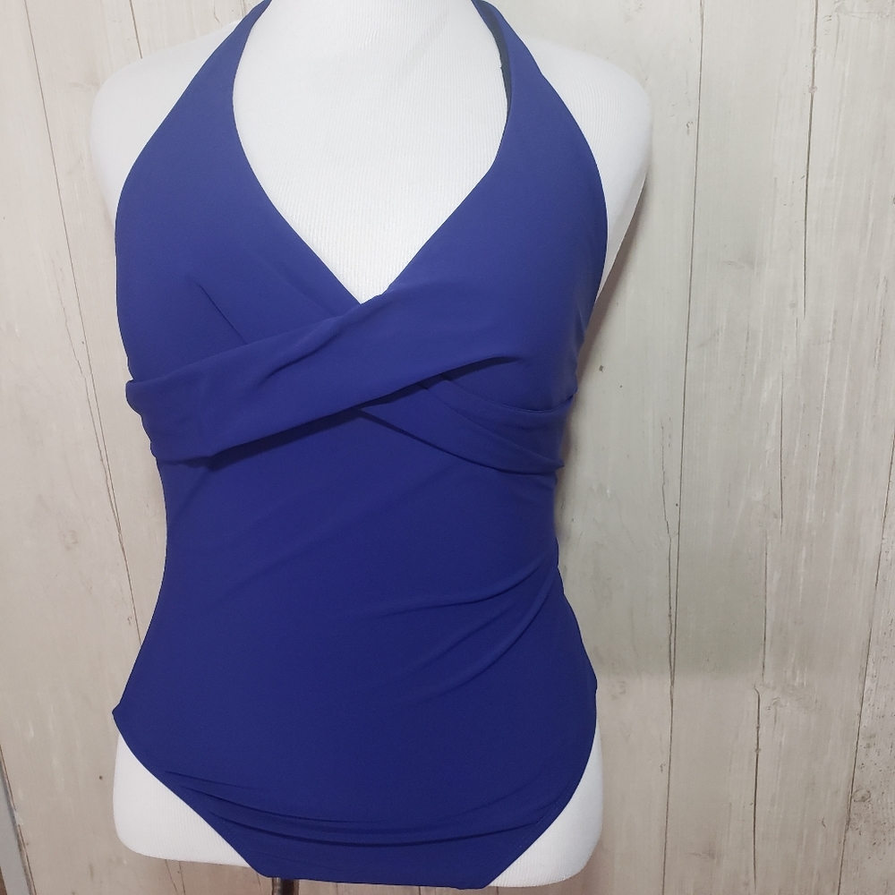 Talbots Swimsuit Womens 12 Royal Blue One Piece